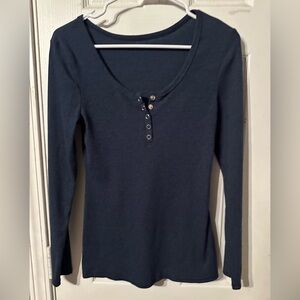 Women's Navy blue Long Sleeve Top